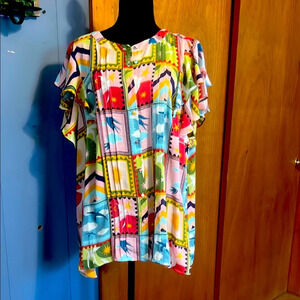 NWT Rose & Olive ruffle sleeve blouse